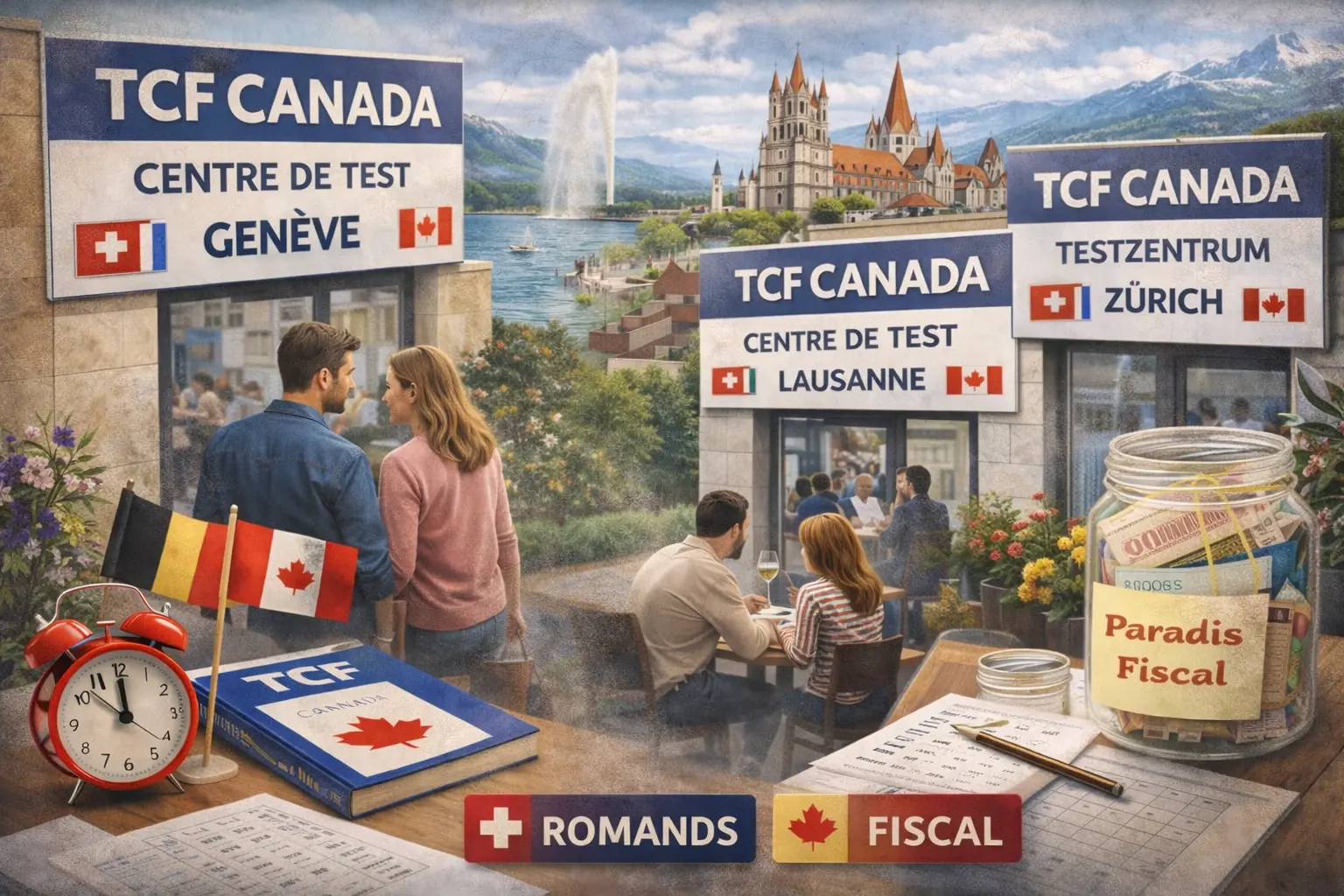 TCF Canada en Suisse 2026 : Centres Genève/Lausanne/Zurich, Avantages Romands, Immigration depuis Paradis Fiscal